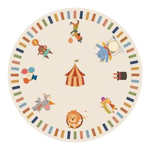 圆形地毯儿童房布置停车场阅读区早教中心地垫免打理客厅书房垫子