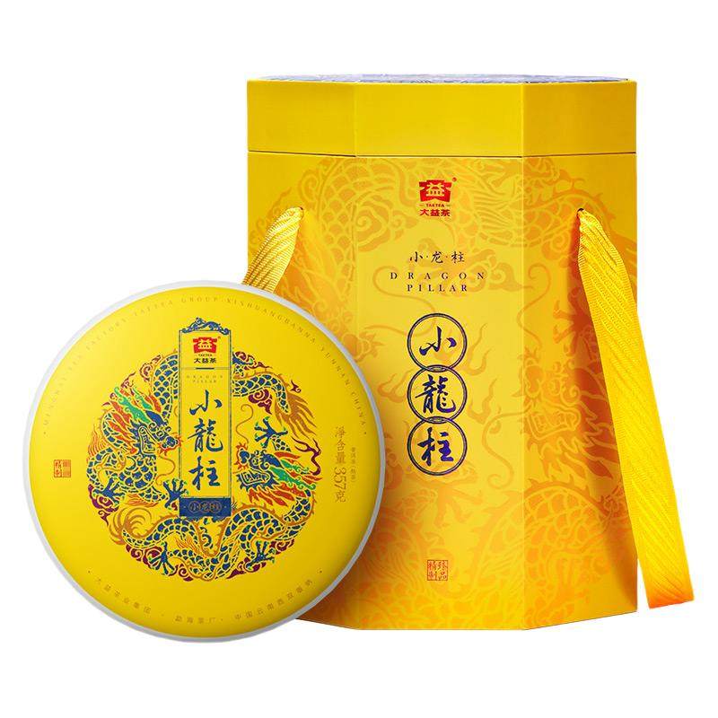 【加送一饼】大益普洱茶小龙柱357g*5饼熟茶春茶芽头官方旗舰店