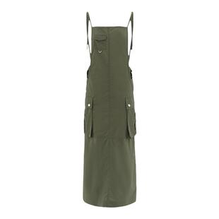 SLY 夏季新品街头感工装风口袋直筒背带连衣裙030HSZ31-1721