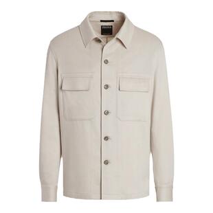 ZEGNA杰尼亚男装白色Oasi Cashmere Alba羊绒衬衫外套