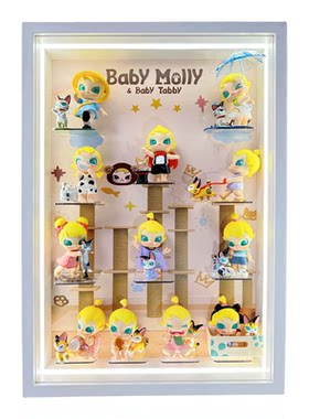 Baby Molly喵趣横生卡通手办收纳盒亚克力长方体玩具展示盒收藏