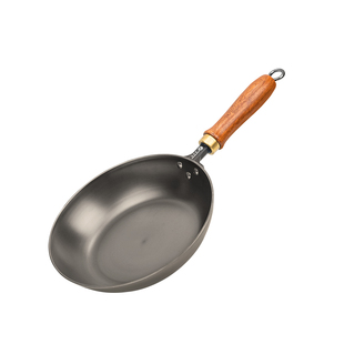 康厨诺钛锅纯钛煎锅锻打镜面无涂层不粘家用平底牛排锅燃气灶专用