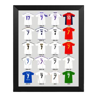 劳尔职业生涯历史球衣相框 劳尔冈萨雷斯球迷礼物足球酒吧装饰