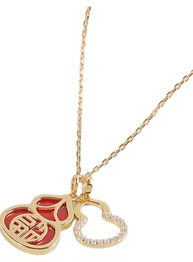 URREGINA红玛瑙葫芦银项链