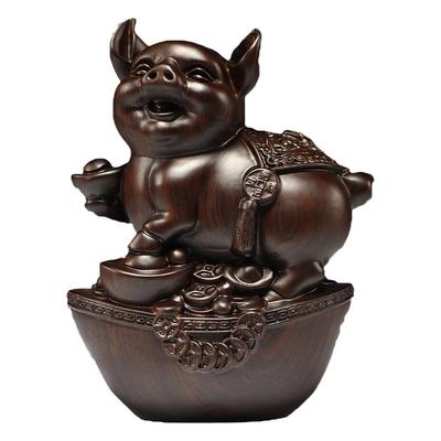 十二生肖一套实木质马羊猴鸡摆件