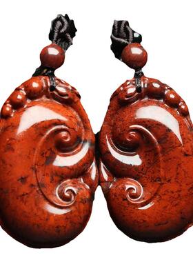 鸡血玉吊坠天然玉石精品情侣款