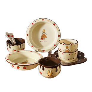 可爱陶瓷米饭碗家用2026新款高颜值儿童碗个人专用漂亮的吃饭小碗