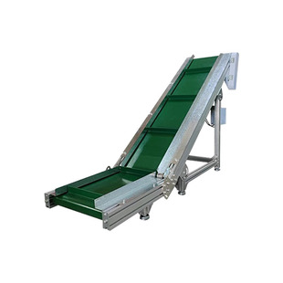小型食品级爬坡输送机传送带移动式带裙边上料提升机注塑机接驳