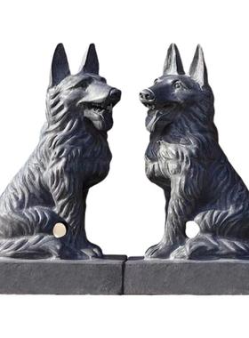 古典招财石存手工新品石雕狼狗