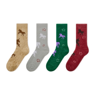 上森马年袜子红色袜中筒袜新年袜送礼长袜堆堆袜本命年袜子senpop