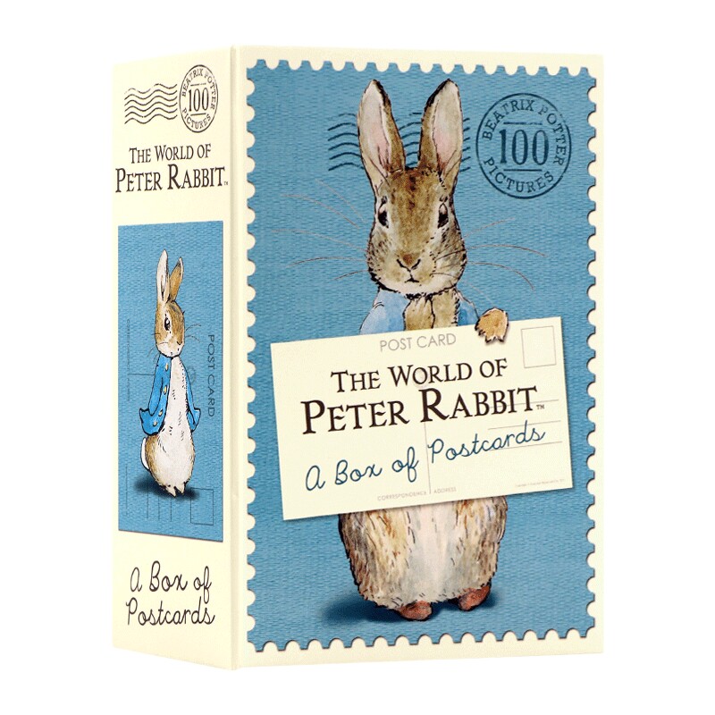 彼得兔明信片 英文原版 The World of Peter Rabbit A Box of Postcards 100张精美明信片 英文版 进口英语原版书籍