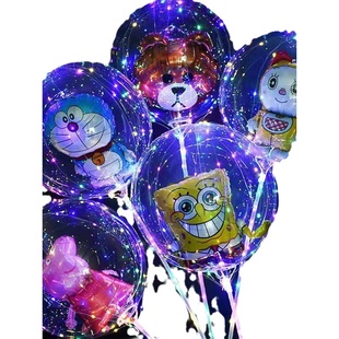 网红气球摆摊批发卡通地推公园广场夜市儿童升空放飞氦气铝膜气球