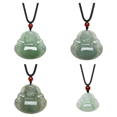 周六福天然冰糯种翡翠佛公吊坠