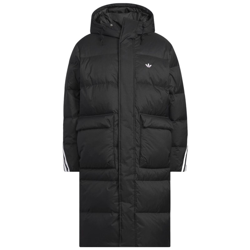 adidas阿迪达斯三叶草男女长款保暖宽松运动连帽羽绒服KC2564