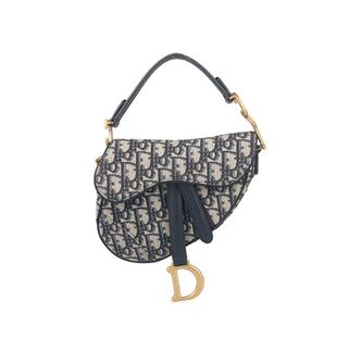 中古9新DIOR迪奥马鞍包蓝色Oblique老花 二手奢侈品包包