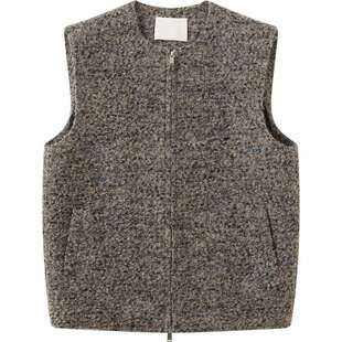 【羊毛】播简约圆领马甲女冬季叠穿拉链外套DDS4MD5304