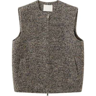 【羊毛】播简约圆领马甲女冬季叠穿拉链外套DDS4MD5304