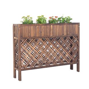 防腐实木火锅店餐厅隔断花架办公室格栅围栏遮挡活动卡座装饰屏风