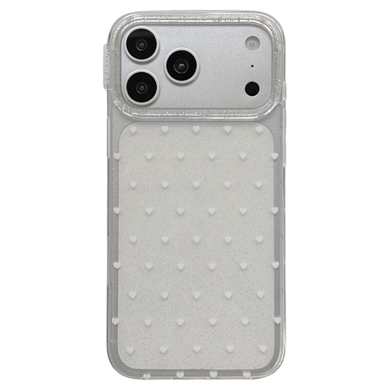 jze韩系ins透明细闪水钻爱心镜面支架适用苹果17ProMax手机壳iphone15新款16pro少女17pro高级感14防摔手机套