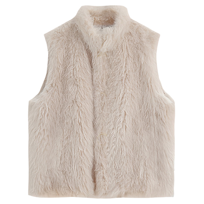 环保皮草马甲女款仿羊羔毛毛绒绒