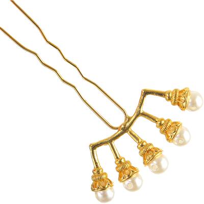 古风百搭珍珠排插排明制发簪头饰