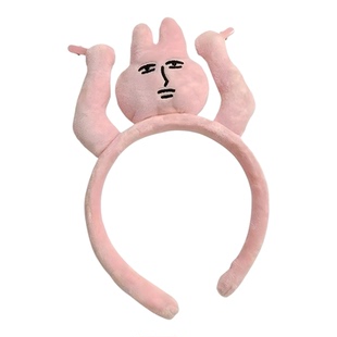 可爱沙雕闺蜜粉红兔子发箍搞怪趣味头箍洗脸刘海头发发捆卡通头饰