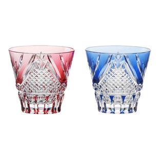 KAGAMI进口江户切子水晶玻璃白酒杯富士山对杯烈酒杯