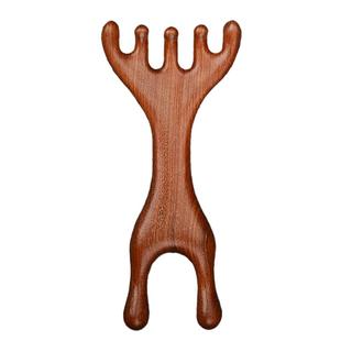 檀木五爪头部按摩器头皮经络按摩梳刮痧养生抓头疗梳子美容拨筋棒