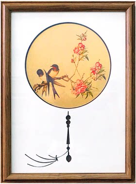 金陵金箔山水花鸟中式客厅玄关