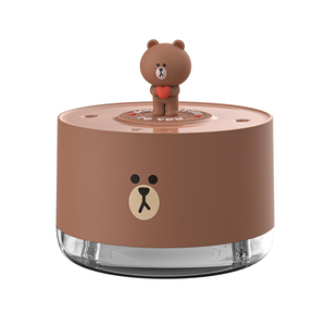 LINE布朗熊音乐盒加湿器家用静音卧室大容量雾量办公室桌面香薰机