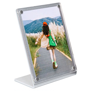 亚克力相册迷你小相框磁性台卡立牌拍立得mini12收纳相纸3567寸照片框爱豆小卡架摆台相片展示架强磁台签立式