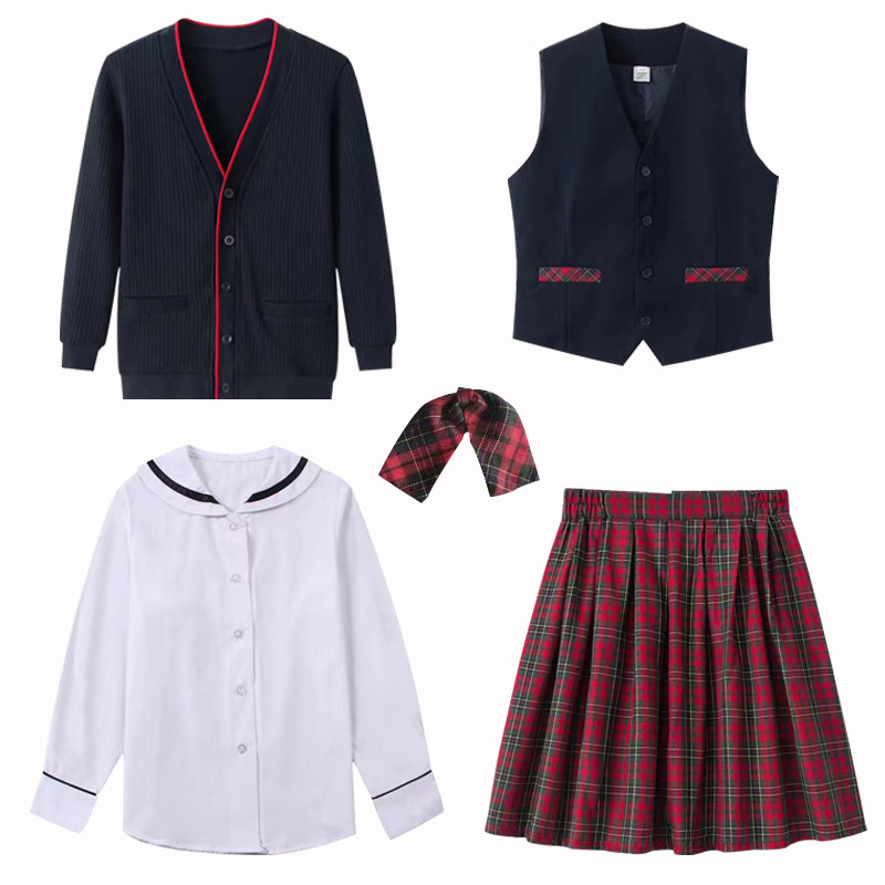 东怡 深圳市小学生统一校服秋冬装礼服套装毛衣冬裙长袖衬衣西裤