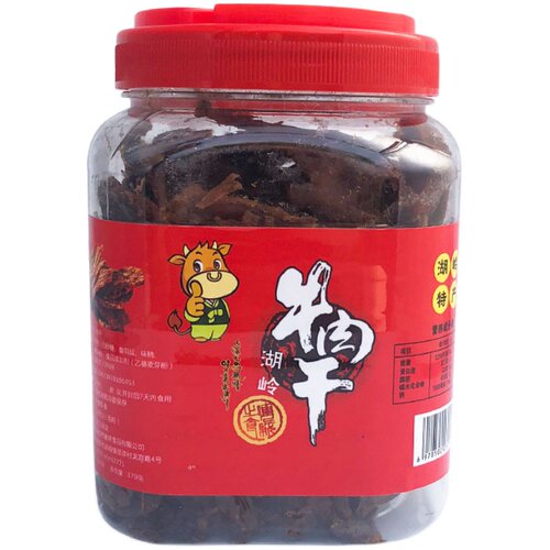 平萍湖岭牛肉干温州特产零食五香小吃手撕黑片酱卤休闲罐装牛肉片