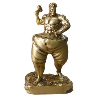 创意自我雕琢健美健身比赛奖杯健身房装饰工艺品自律人物雕塑摆件