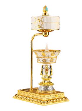 电动转轮led酥油灯仿真家用摆件