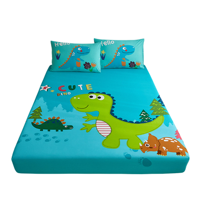 儿童床笠单件纯棉全棉卡通恐龙太空车男孩单双人床垫保护套罩定做