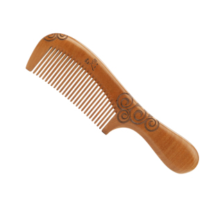 虞美人桃木梳整木天然木梳子实木按摩梳子女家用生日礼物实用礼品