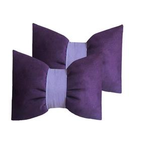 对装汽车头枕运动座椅护颈枕车用靠垫可爱蝴蝶结靠枕车载头靠拆洗