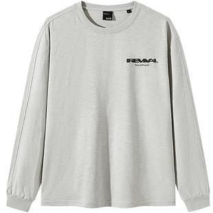 GXG男装 花纱透气长袖T恤简约通勤上衣男士宽松内搭 2025春季新品