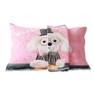 珍喜A类枕巾纯棉100全棉一对情侣男女高级感防头油螨抗菌成人枕巾