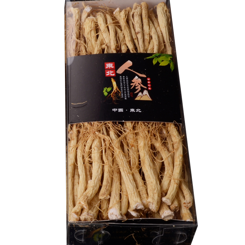 人參原皮參250克正品紅白參生曬參片粉長白山干參整根撫松長白山