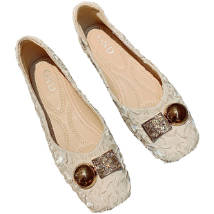 鞋子女2026年新款女鞋春夏款香风单鞋法式平底鞋浅口晚晚风温柔鞋