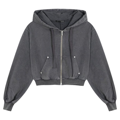 Heatherich外套女2026春季新款简约双拉链连帽卫衣开衫592833