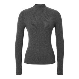 红袖秋季新款女装 肌理感正肩半高领套头针织衫