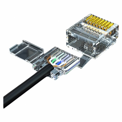 三泽短体水晶头8P8C电脑网线接头