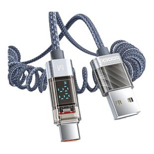 toocki图奇车载弹簧数据线双Type-C充电线适用于苹果安卓华为小米手机USB快充6A线1.8米加长数显线车充闪充