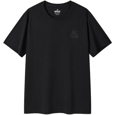 特步圆领T恤男士新款夏季官方训练透气休闲时尚透气短袖运动上衣