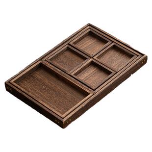 茶点盘家用中式桐木质零食干果小吃餐具收纳盘托盘点心果盘宫格盘