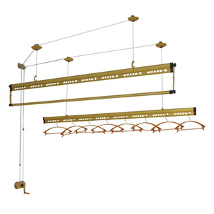 依恋尔升降手摇晾衣架双杆三杆式晒衣架阳台晒被子神器家用晾衣杆
