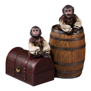 Mr.Z加勒比海盗猴子周边模型仿真小动物场景树脂摆件创意手办模玩